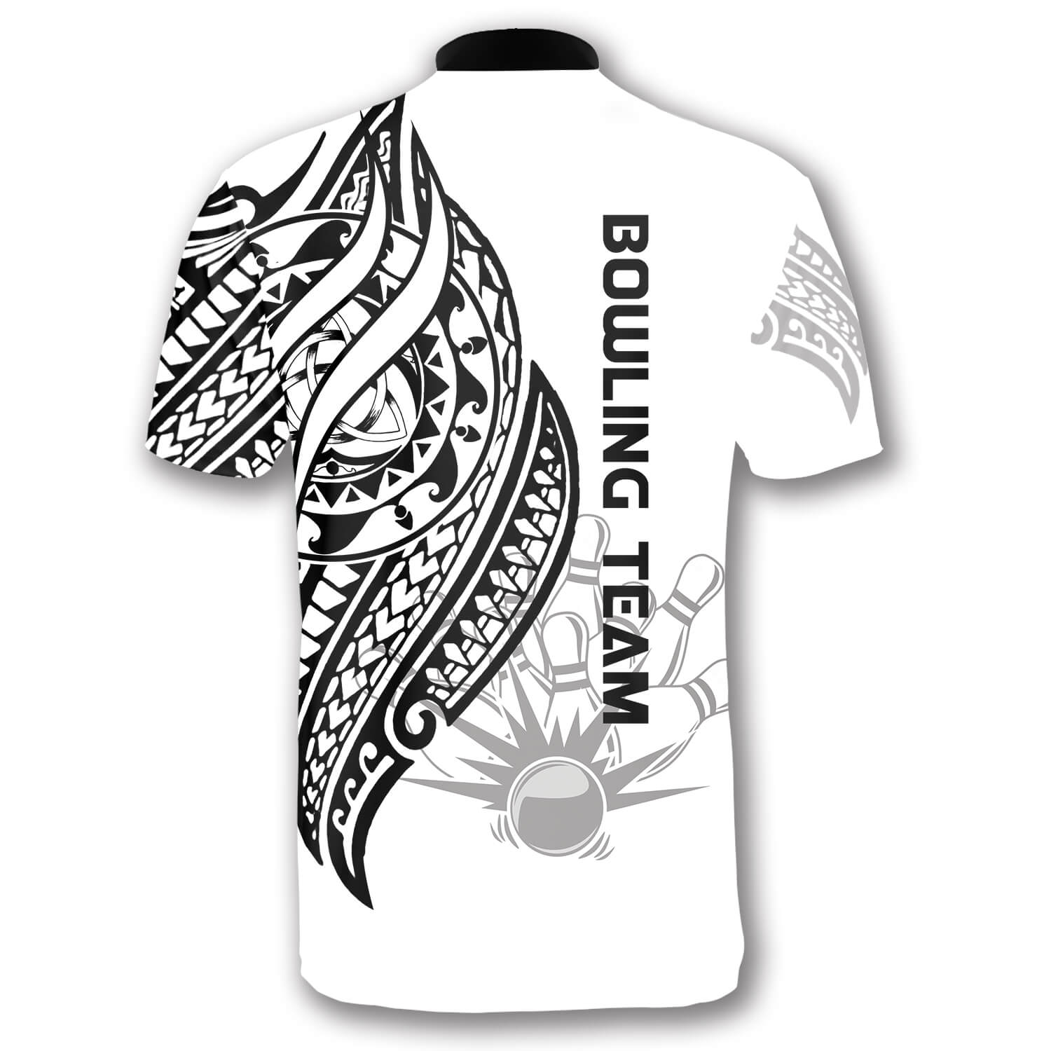 White Tribal Custom Bowling Jerseys for Men/ Custom Name Team Bowling Shirt