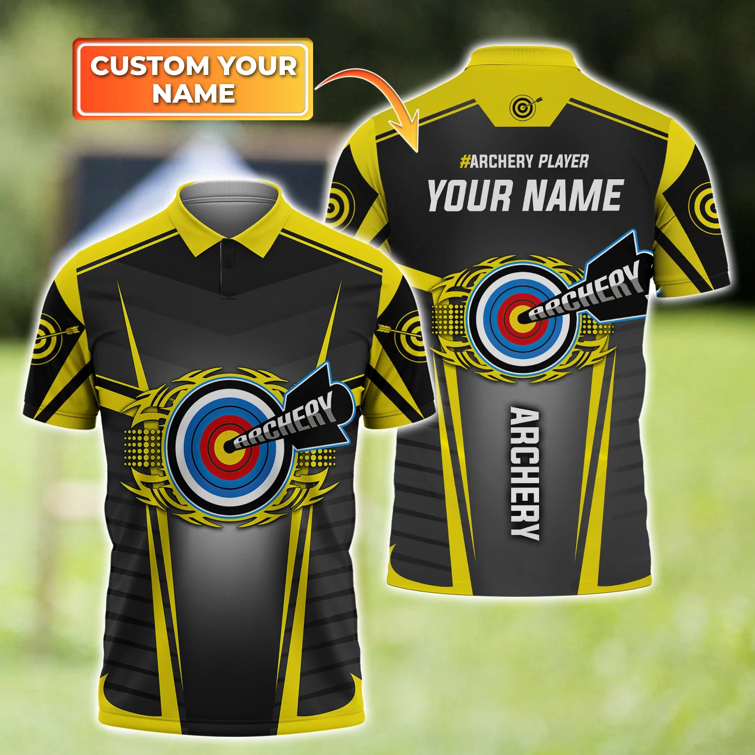 Personalized With Name Yellow Archery T Shirts/ Custom 3D Archery Shirts/ Gift For Archery Lover