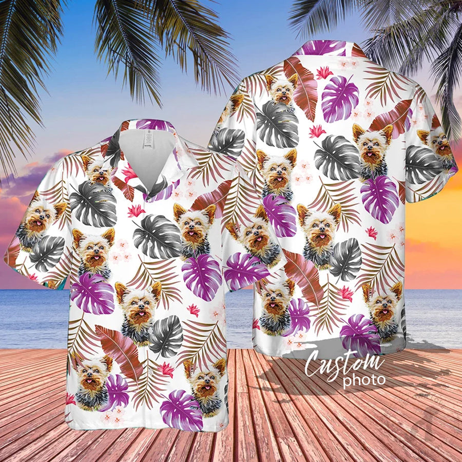 Personalized Hawaiian Dog Shirt/ Short Sleeve Hawaiian Aloha Shirt for men/ Women