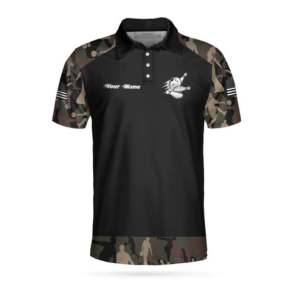 Personalized Name Bowling Camouflage Polo Shirt/ Customized Camouflage Bowling Polo Shirt For Bowlers Coolspod