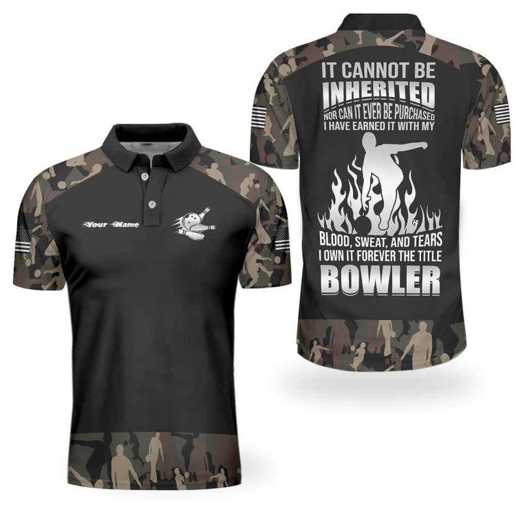 Personalized Name Bowling Camouflage Polo Shirt/ Customized Camouflage Bowling Polo Shirt For Bowlers Coolspod