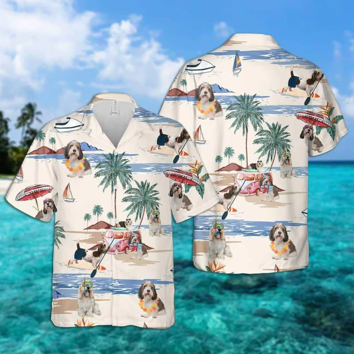 Petit Basset Griffon Vendeen Summer Beach Hawaiian Shirt/ Hawaiian Shirts for Men women Short Sleeve Aloha Beach Shirt