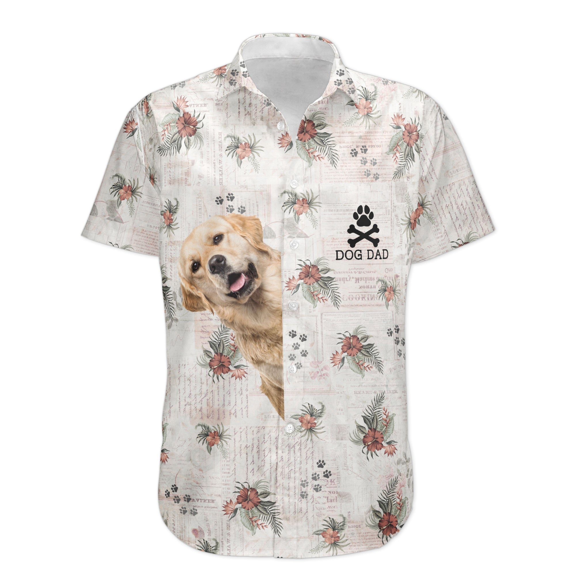 Personalized Custom Photo Hawaiian Shirt - Loving/ Birthday Gift For Dog Dad/ Dog Lover/ Dog Owner