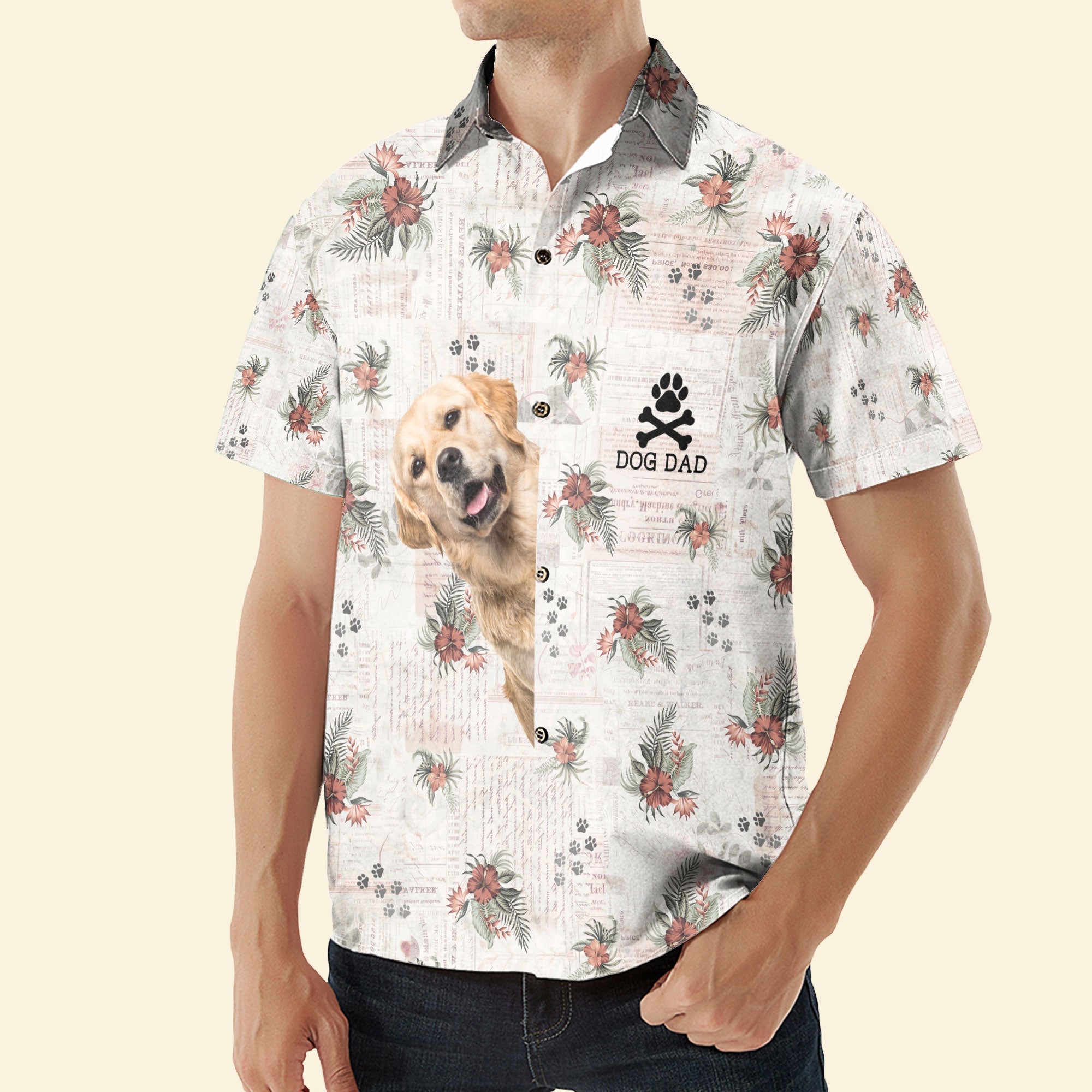 Personalized Custom Photo Hawaiian Shirt - Loving/ Birthday Gift For Dog Dad/ Dog Lover/ Dog Owner