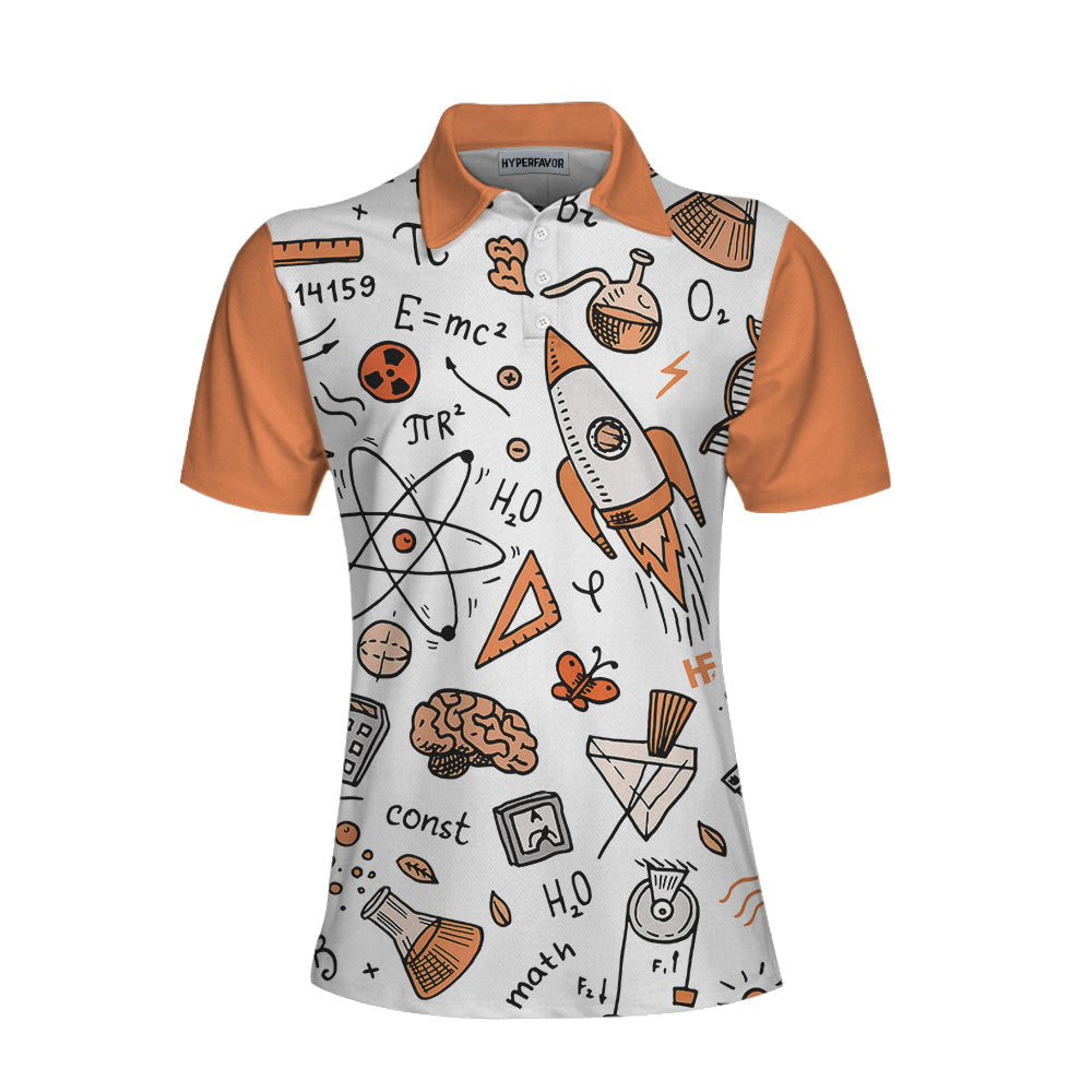 Physic Subject In Orange Short Sleeve Women Polo Shirt/ Physic Shirt For Women/ Gift For Physic Teachers Coolspod