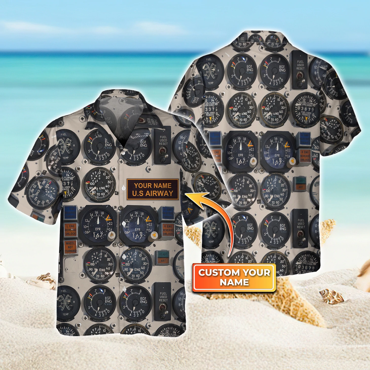 Pilot 3D Hawaiian Shirt/ Funny Pilot Shirt/ Gifts for Pilots