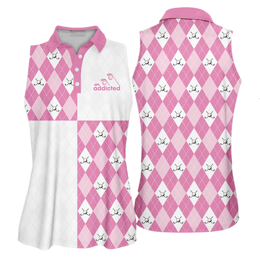 Pink Womens Golf Shirt Womens Golf Shirts Dry Fit Sleeveless Polo Shirt Short Sleeve Long Sleeve Polo Shirt For Women