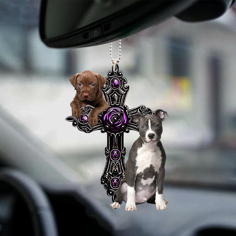 Pitbull Pray For God Car Hanging Ornament Dog Pray For God Ornament Coolspod