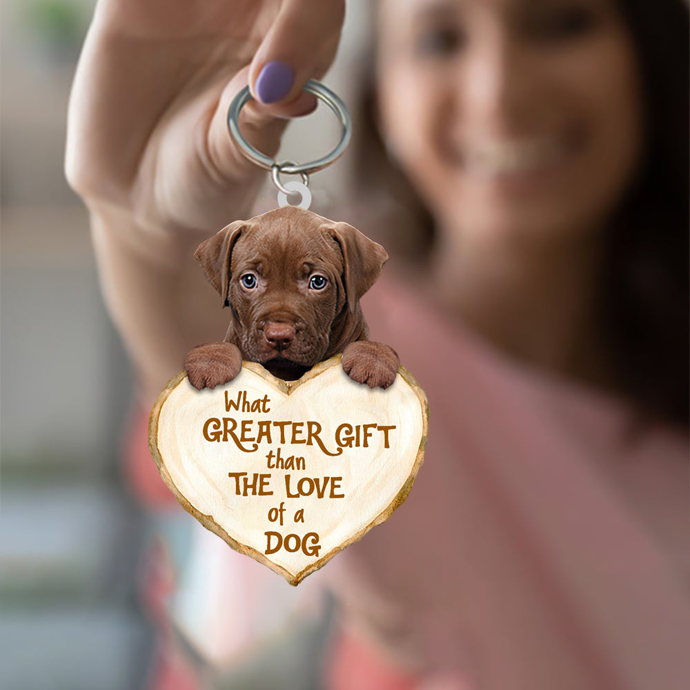 Pitbull What Greater Gift Than The Love Of A Dog Acrylic Keychain Dog Keychain