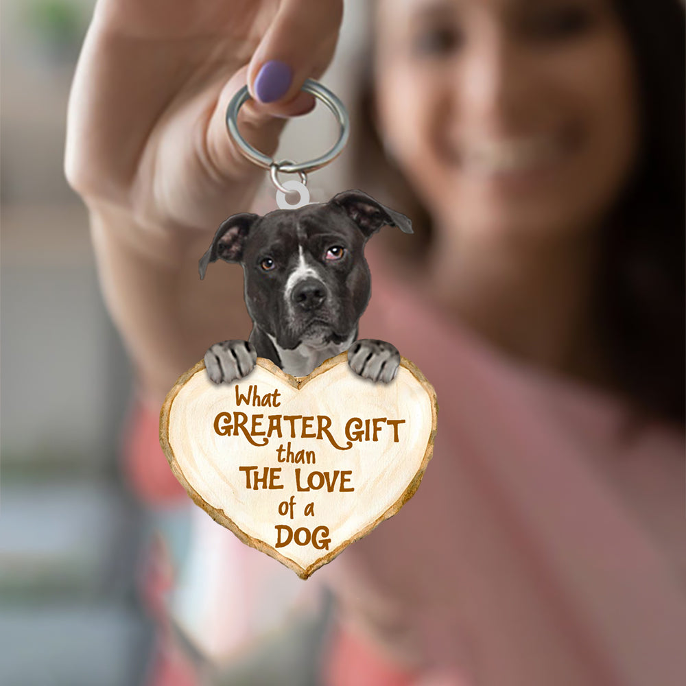Pitbull What Greater Gift Than The Love Of A Dog Acrylic Keychain Dog Keychains