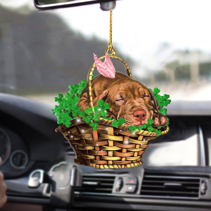 Pitbull Sleeping Lucky Fairy Two Sided Hanging Ornament