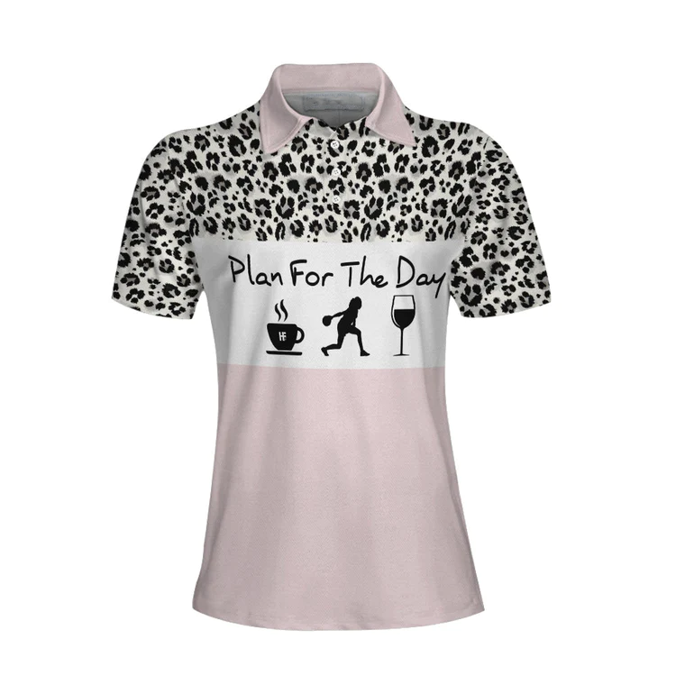 Plan For Bowling Short Sleeve Women Polo Shirt/ Leopard Pattern Polo Shirt For Ladies/ Best Bowling Gift For Female Coolspod