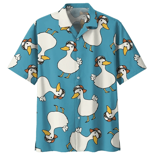 Plump Duck Background Hawaiian Shirt