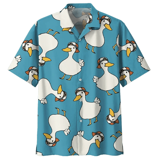 Plump Duck Background Design Hawaiian Shirt for men and women