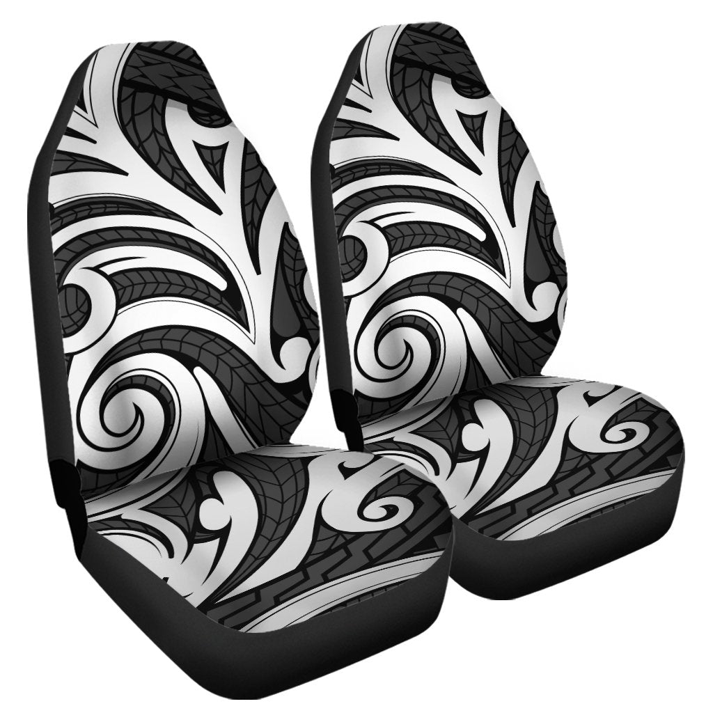 Polynesian Maori Ethnic Ornament Gray Car Seat Cover