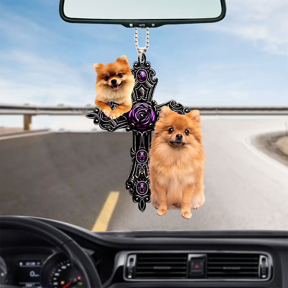Pomeranian Pray For God Car Hanging Ornament Dog Pray For God Ornament Coolspod