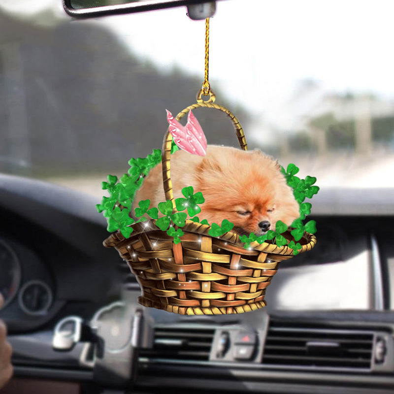 Pomeranian Sleeping Lucky Fairy Two Sided Car Ornament/ Cool Dog Ornaments