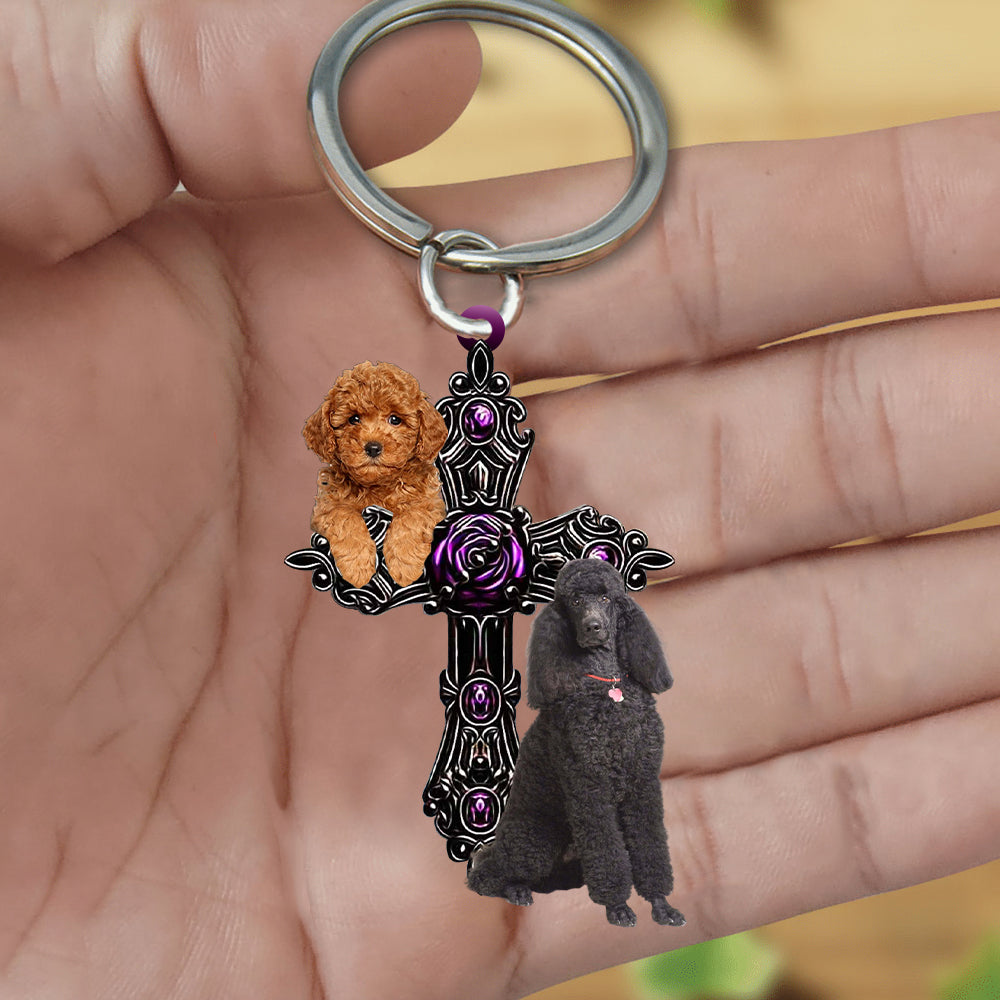Poodle Pray For God Acrylic Keychain Dog Keychain Coolspod