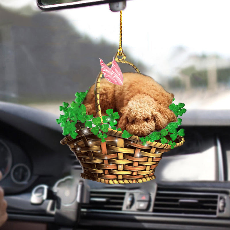 Poodle Sleeping Lucky Fairy Two Sided Ornament For Car