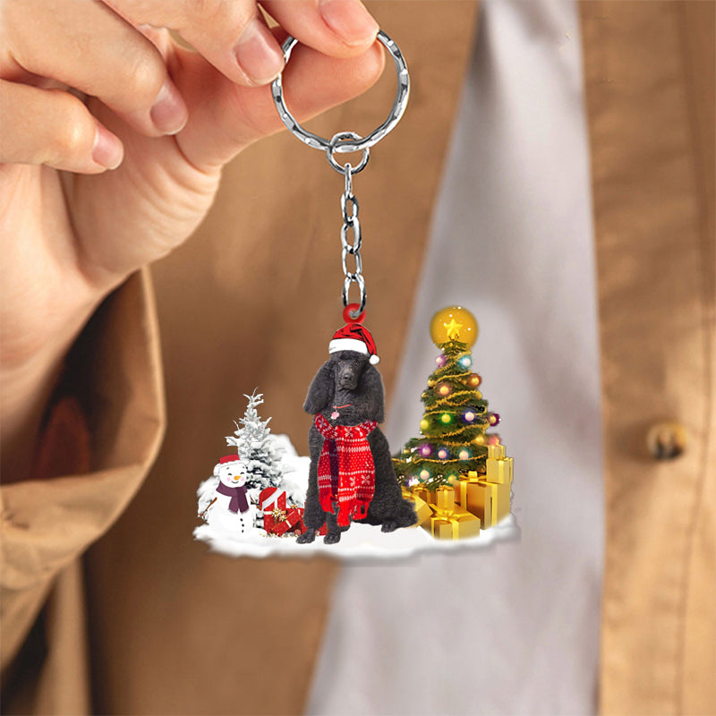 Poodle Early Merry Christmas Acrylic Keychain Dog Keychain Coolspod