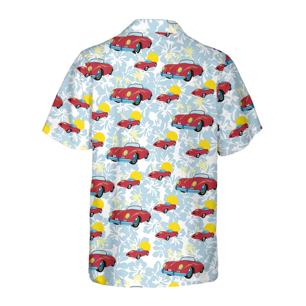 Porsche 356 Tropical Floral Hawaiian Shirt for Men and women