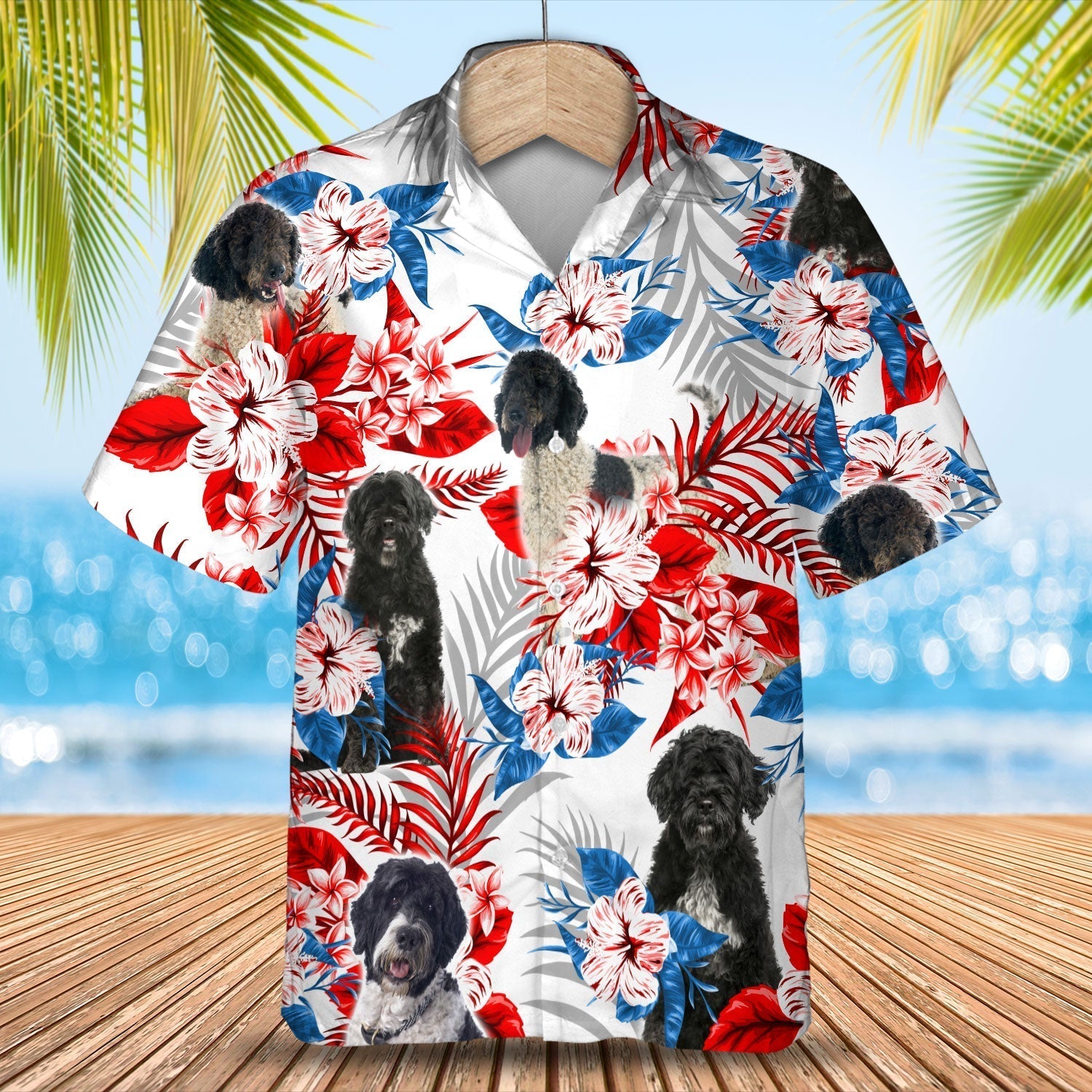 Portuguese Water Dog Hawaiian Shirt - Summer aloha shirt/ Hawaiian shirt for Men and women