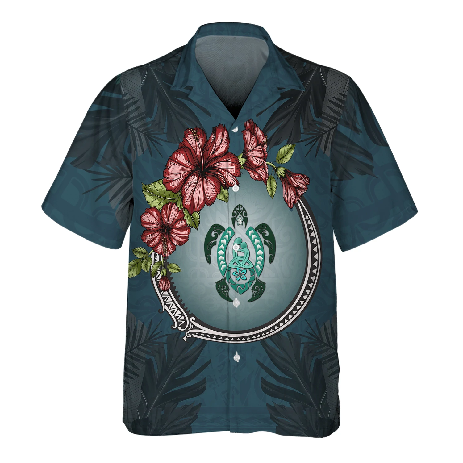 Puerto Rico Hibiscus - 3D Hawaiian shirt Men''s/ Gift for Turtle lovers