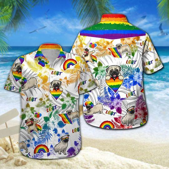 Happy Pride Month Hawaiian Shirt/ Pride Rainbow Hawaiian Shirt For Gaymer/ Lesbian Hawaiian Shirt