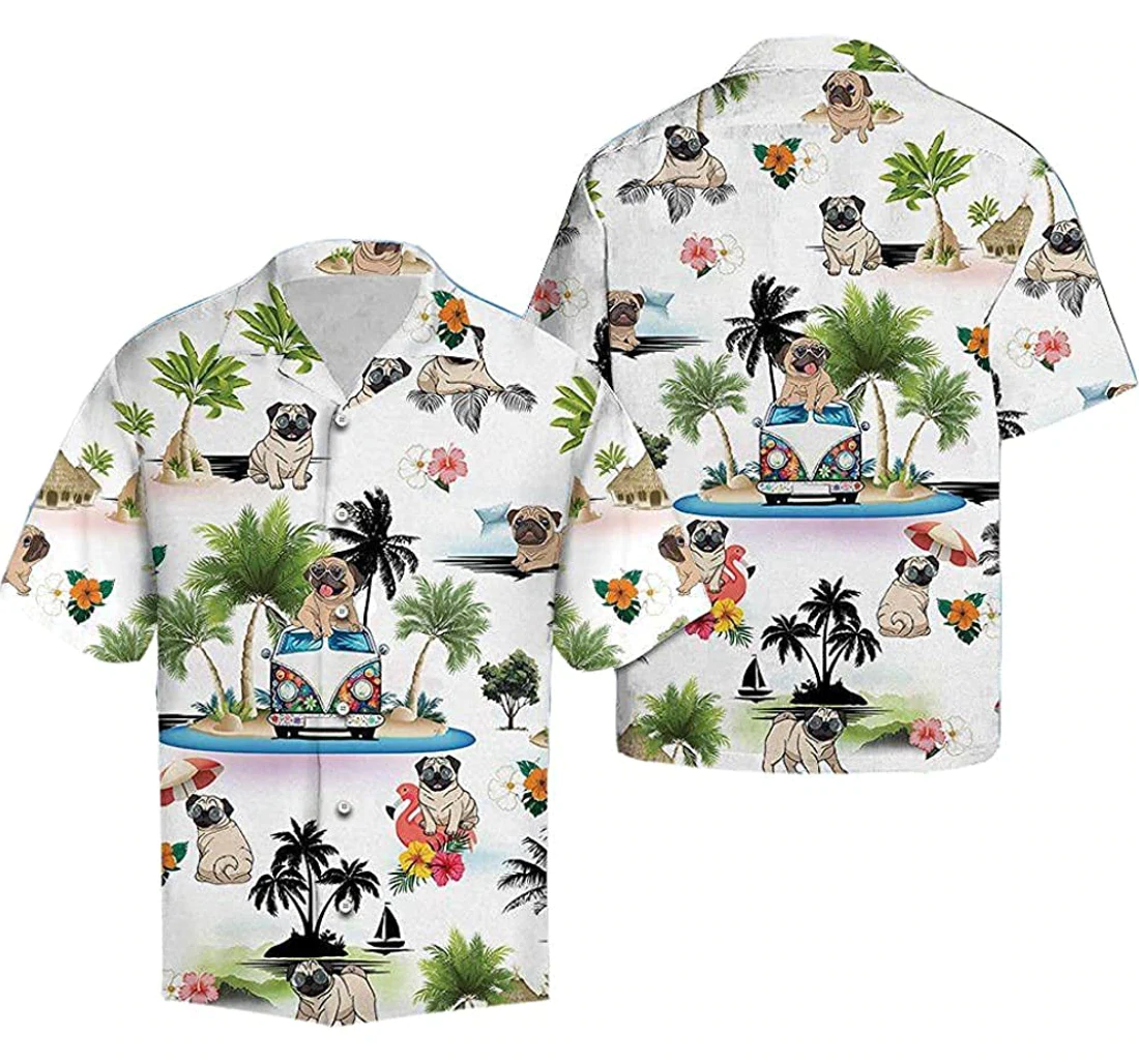 Pug Soft Hawaiian Shirt/ Button Up Aloha Shirt For Men/ Women