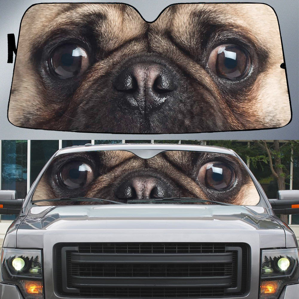 Pug''s Eyes Beautiful Dog Eyes Car Sun Shade Cover Auto Windshield