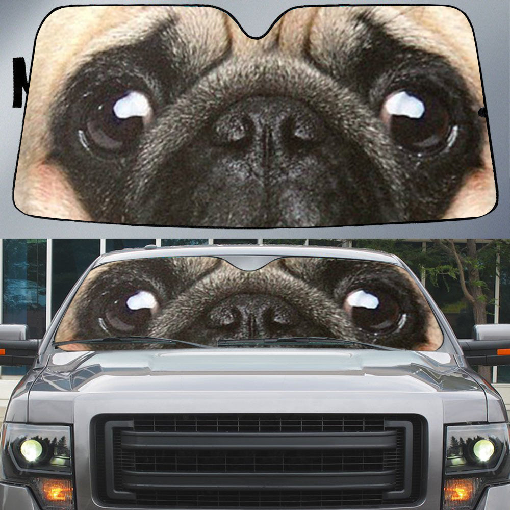 Funny Pug''s Eyes Beautiful Dog Eyes Car Sun Shade Cover Auto Windshield