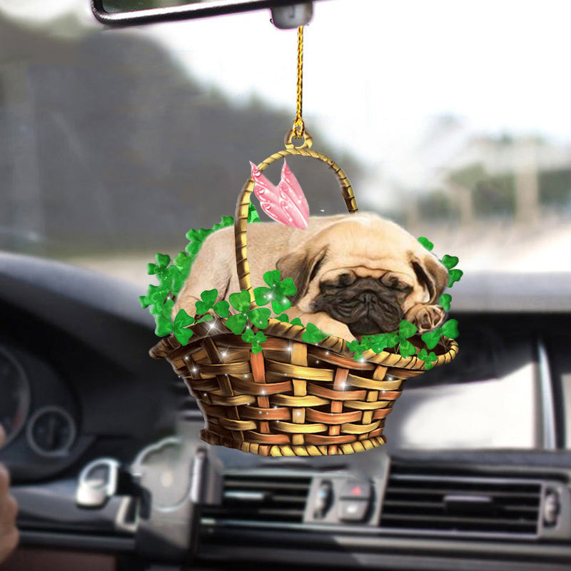 Pug Sleeping Lucky Fairy Pet Ornaments/ Car Hanging Accessories Ornament