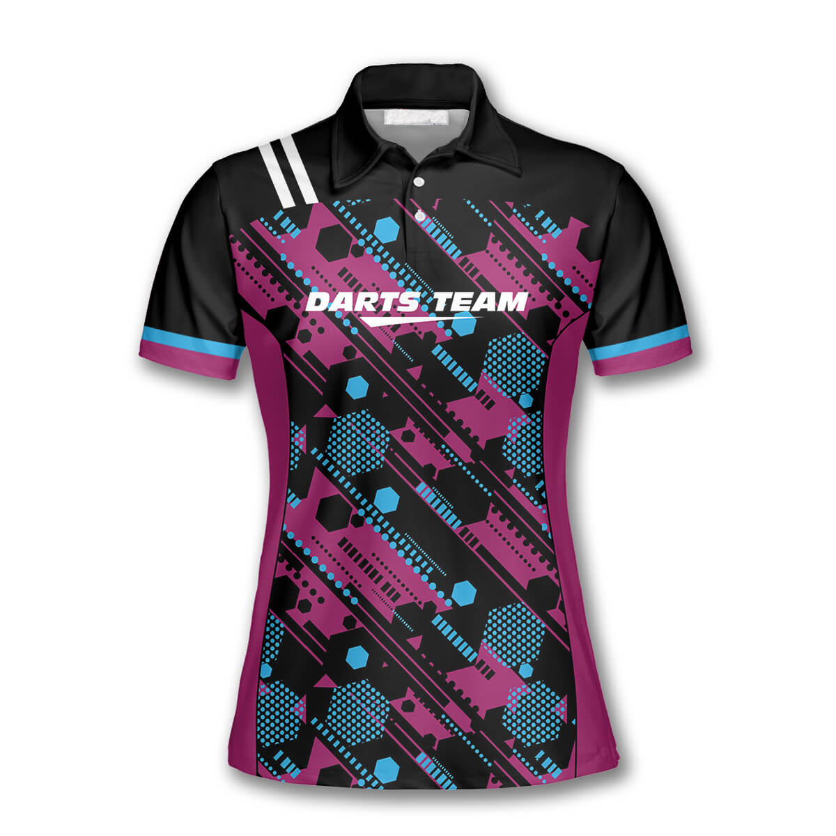 Hexagon Pattern Custom Darts Shirts for Women/ Queen of Darts Polo Shirt
