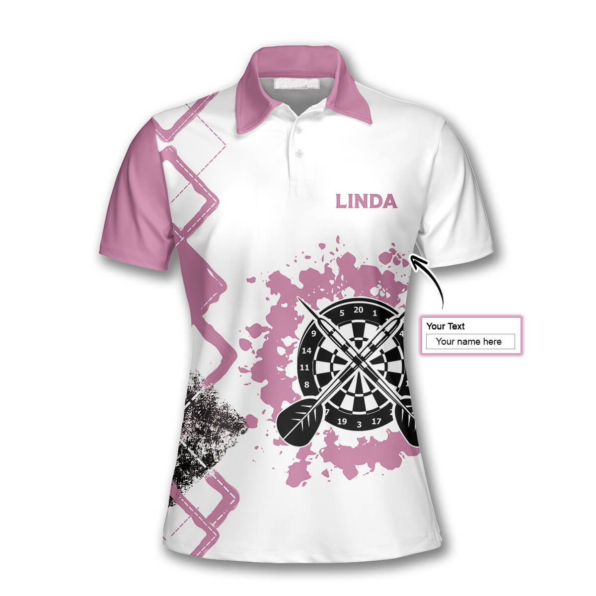 Personalized Queen of Darts Custom Darts Polo Shirts for Women