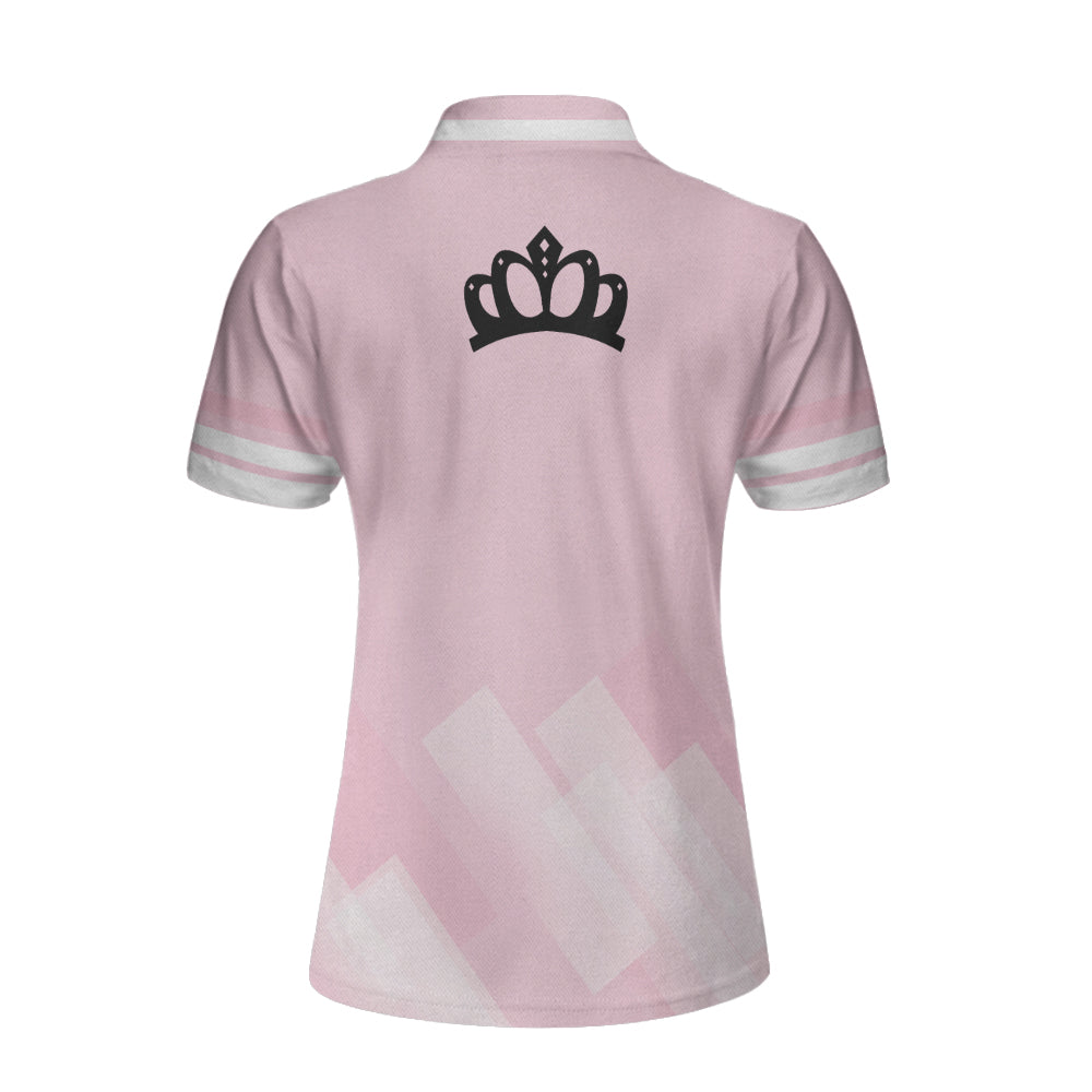 Queen Of The Court Pink Short Sleeve Women Polo Shirt/ Cool Tennis Shirt For Ladies Coolspod