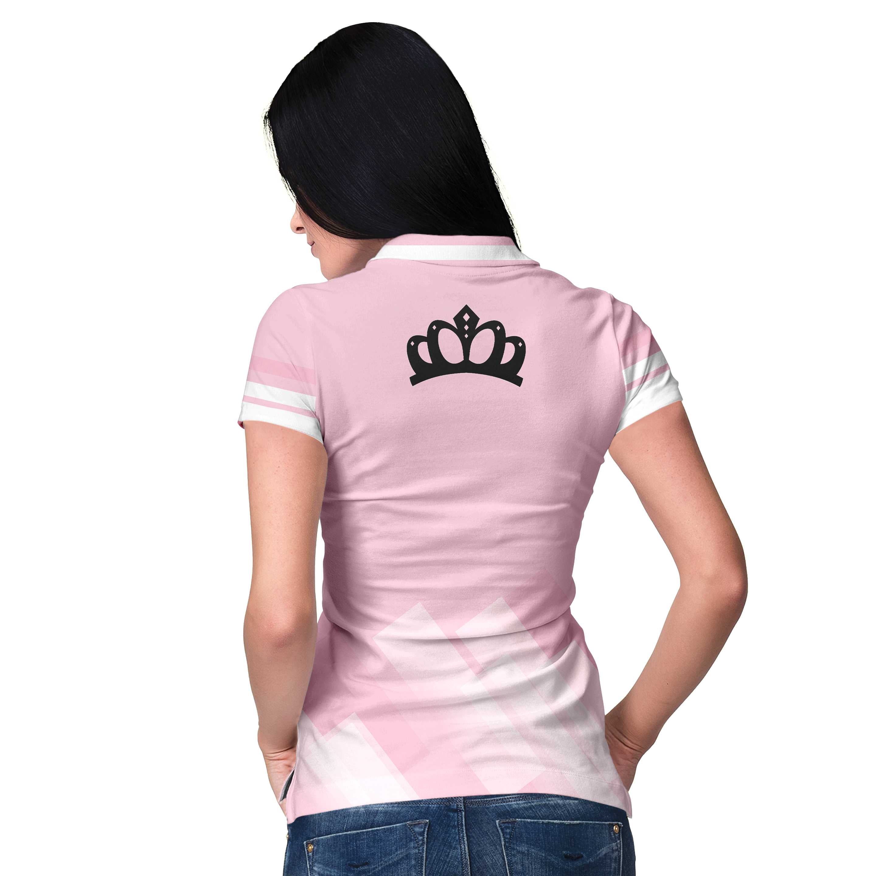 Queen Of The Court Pink Short Sleeve Women Polo Shirt/ Cool Tennis Shirt For Ladies Coolspod