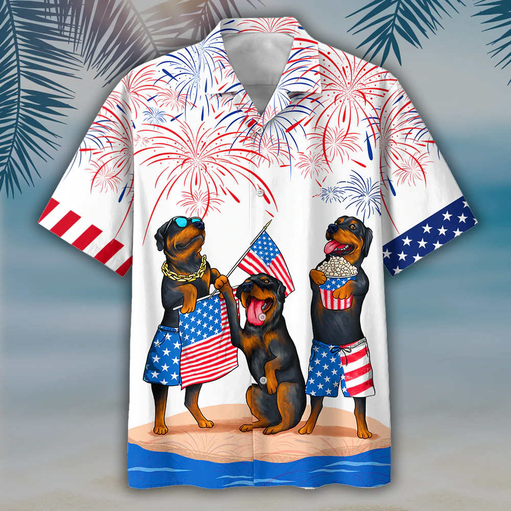 Rottweiler Hawaiian Shirts - Independence Day Is Coming/ USA Patriotic Hawaiian Shirt