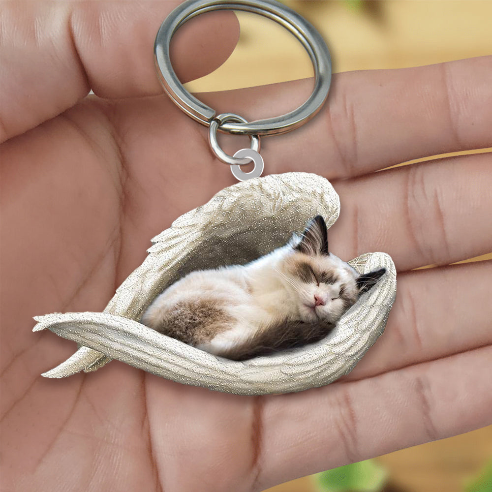 Ragdoll Cat Sleeping Angel Acrylic Keychain Cat Sleeping keychain
