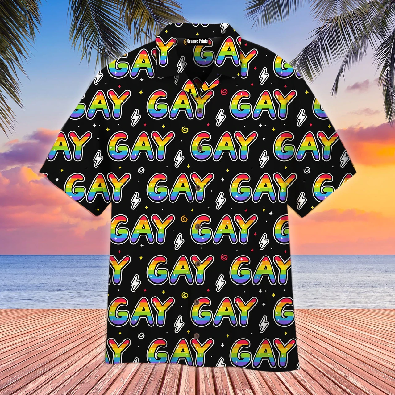 Rainbow Gay Pride LGBT Hawaiian Shirt/ LGBT shirt/ Lesbian shirt/ gay shirt