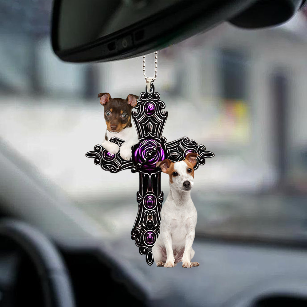 Rat Terrier Pray For God Car Hanging Ornament Dog Pray For God Ornament Coolspod