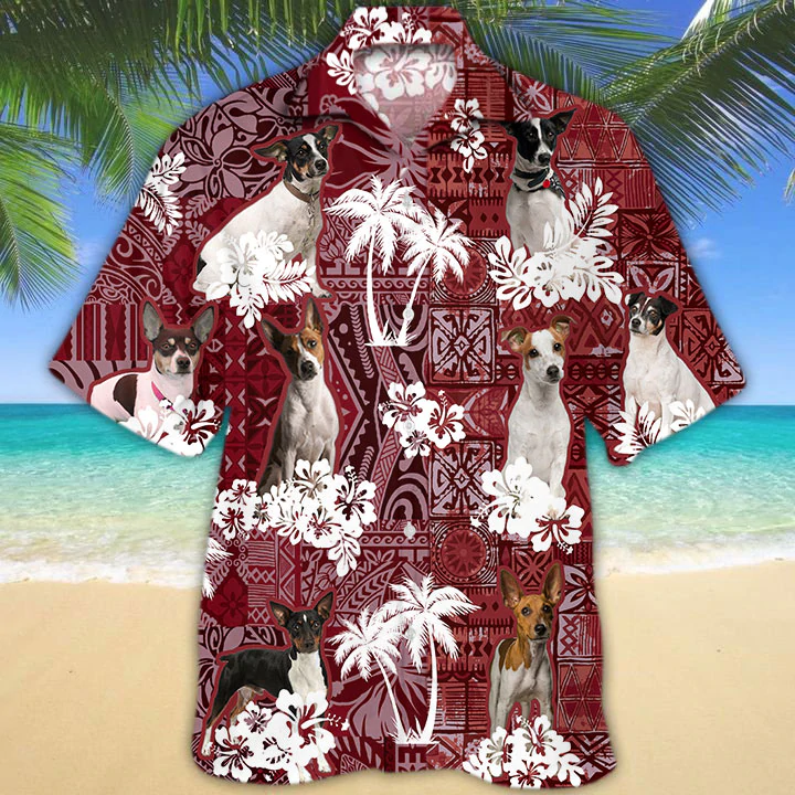 Rat Terrier Dog Hawaiian Shirt/ Gift for Dog Lover Shirts/ Men''s Hawaiian shirt/ Summer Hawaiian Aloha Shirt