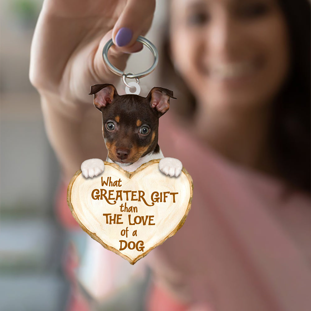 Rat Terrier What Greater Gift Than The Love Of A Dog Acrylic Keychain Dog Keychain