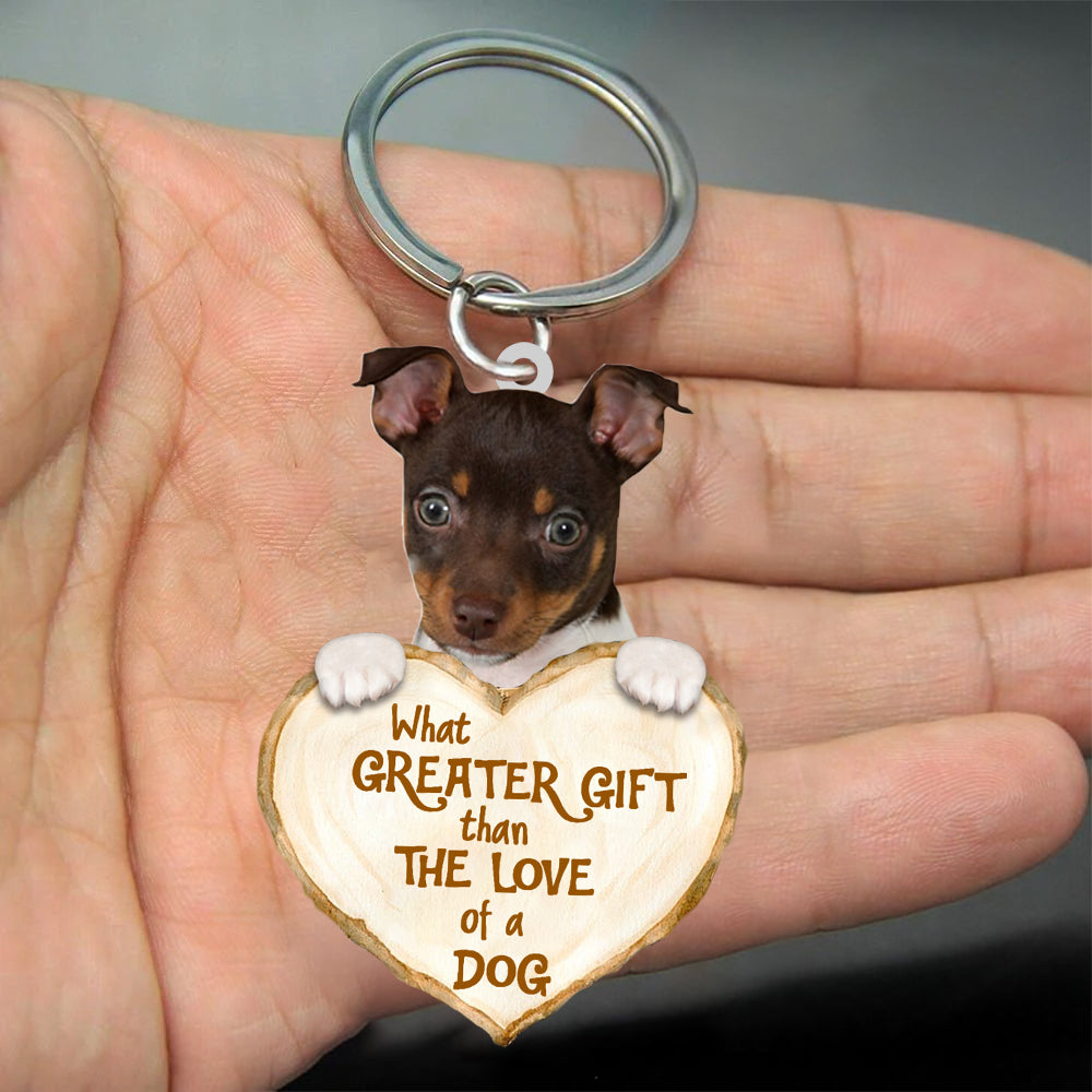 Rat Terrier What Greater Gift Than The Love Of A Dog Acrylic Keychain Dog Keychain