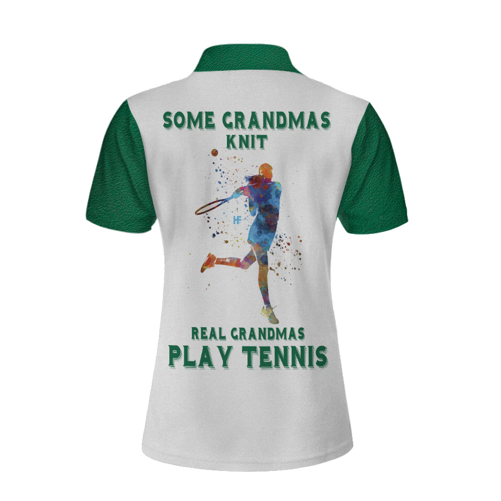 Real Grandmas Play Tennis Women Short Sleeve Polo Shirt/ Cool Tennis Polo Style Shirt/ Best Tennis Gift Coolspod