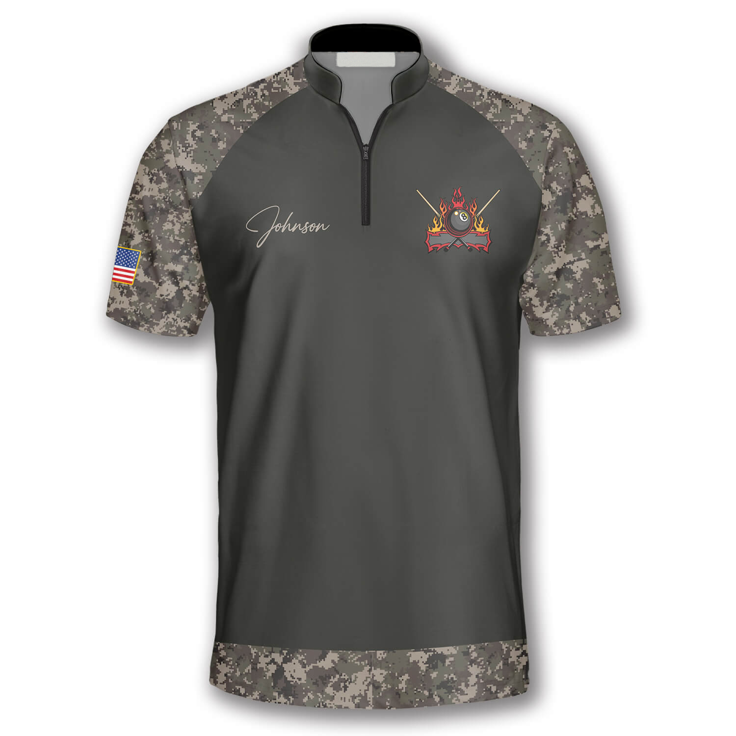 Retro Camouflage Flag Custom Billiard Jerseys for Men/ Uniform for Team Billiard/ Flag Shirt