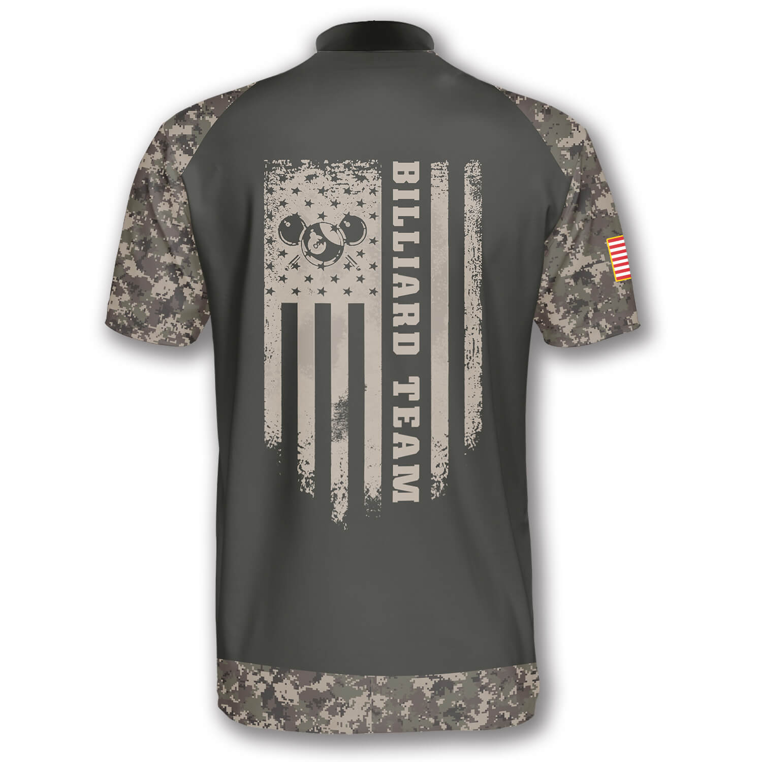 Retro Camouflage Flag Custom Billiard Jerseys for Men/ Uniform for Team Billiard/ Flag Shirt