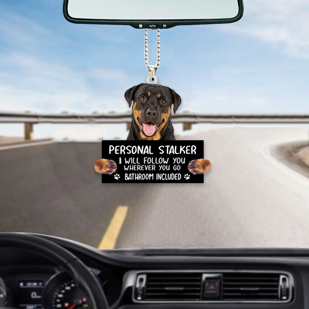 Rottweiler Personal Stalker Hanging Ornament For Car Tree Auto