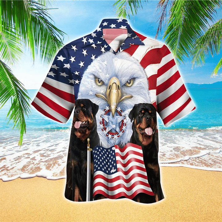 Rottweiler Colorful Tropical Hawaiian Shirt For men women/ Dog Short Sleeve Hawaiian Aloha Shirt