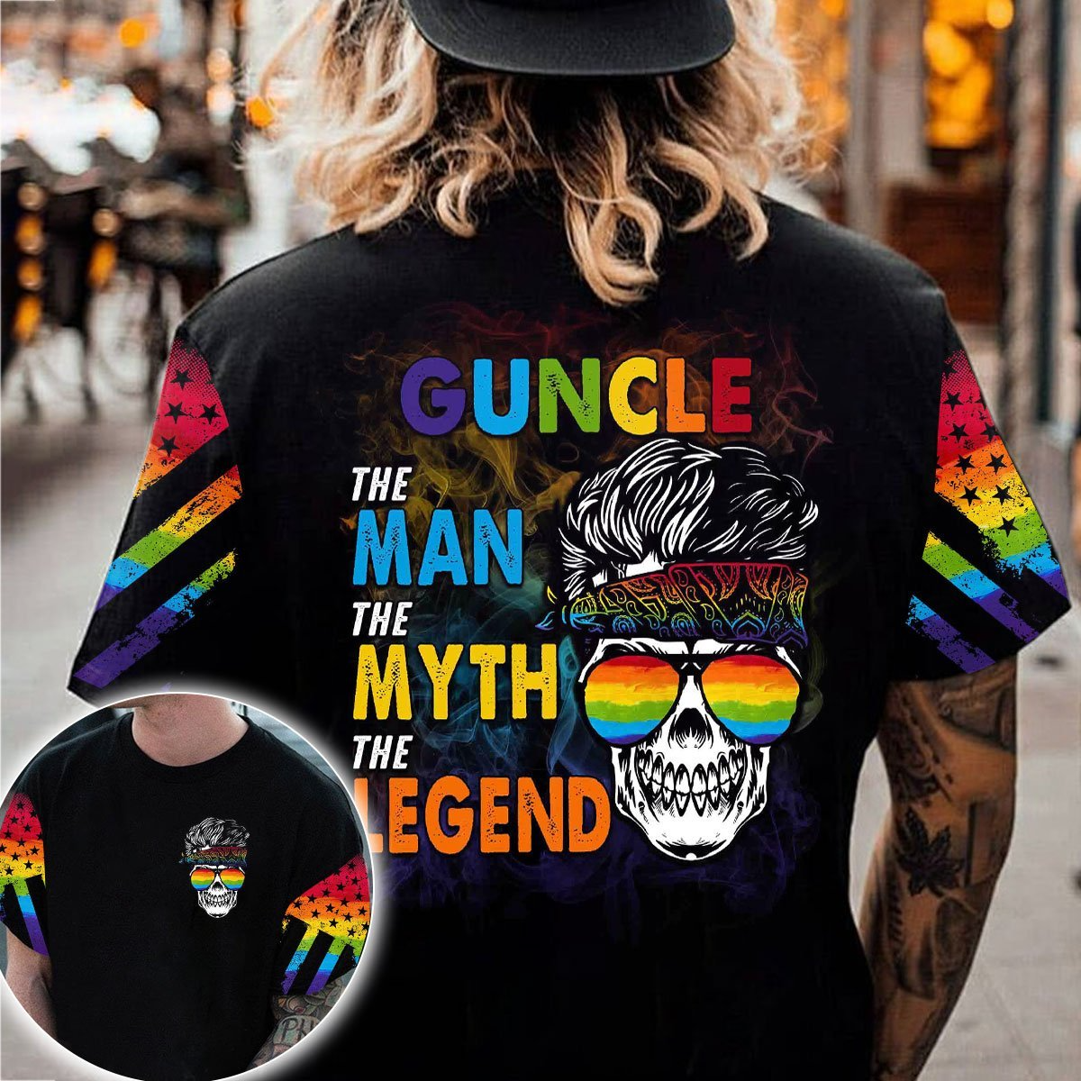LGBT Guncle Tee Shirt The Man The Myth The Legend Shirts For LGBT Pride Month/ Gay Gift On Pride Month