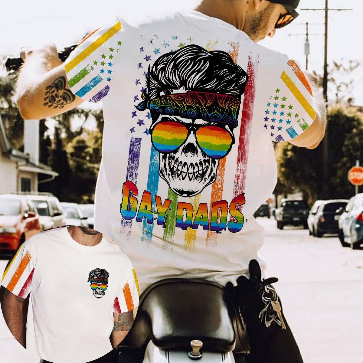 LGBT Skull Shirt For Gay Dads/ GIft For Gay/ Gay Pride Shirts